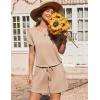 Ekouaer Womens Romper 2026 Summer Casual Short Jumpsuits Beach Vacation Clothes with Pockets(Khaki)