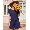 Ekouaer Womens Romper 2026 Summer Casual Short Jumpsuits Beach Vacation Clothes with Pockets(Navy Blue)