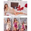 Ekouaer Women’s Satin Robe Valentines Lingerie for Women Kimono Bathrobe Short Ruffle Belted Robes Bridesmaids Sleepwear(01champagne)