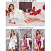 Ekouaer Women’s Satin Robe Valentines Lingerie for Women Kimono Bathrobe Short Ruffle Belted Robes Bridesmaids Sleepwear(01white)