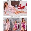 Ekouaer Women’s Satin Robe Valentines Lingerie for Women Kimono Bathrobe Short Ruffle Belted Robes Bridesmaids Sleepwear(02floral Valentine)