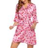 Ekouaer Women’s Satin Robe Valentines Lingerie for Women Kimono Bathrobe Short Ruffle Belted Robes Bridesmaids Sleepwear(03floral Valentine)