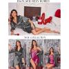 Ekouaer Women’s Satin Robe Valentines Lingerie for Women Kimono Bathrobe Short Ruffle Belted Robes Bridesmaids Sleepwear(Deep Grey)