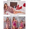 Ekouaer Women’s Satin Robe Valentines Lingerie for Women Kimono Bathrobe Short Ruffle Belted Robes Bridesmaids Sleepwear(Gray Purple)