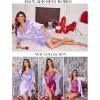 Ekouaer Women’s Satin Robe Valentines Lingerie for Women Kimono Bathrobe Short Ruffle Belted Robes Bridesmaids Sleepwear(Lavender)