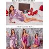 Ekouaer Women’s Satin Robe Valentines Lingerie for Women Kimono Bathrobe Short Ruffle Belted Robes Bridesmaids Sleepwear(Purple Red)