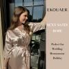 Ekouaer Women’s Satin Robes Sexy Lace Cami Nightwear Silk Bridesmaid Lingerie Kimono 3/4 Sleeve Sleepwear(Champagne)