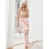 Ekouaer Women’s Silk Satin Pajama Pants Wide Leg Lounge Pants for Women Elastic Waist Pj Bottoms with Side Pockets(Champagne)