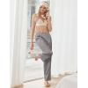 Ekouaer Women’s Silk Satin Pajama Pants Wide Leg Lounge Pants for Women Elastic Waist Pj Bottoms with Side Pockets(Dark Gray)