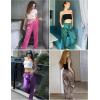 Ekouaer Women’s Silk Satin Pajama Pants Wide Leg Lounge Pants for Women Elastic Waist Pj Bottoms with Side Pockets(White)