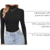 Ekouaer Women’s Turtleneck Shirts Long Sleeve Soft Lightweight Fitted Mock Thermal Base Layer Tops(Black)