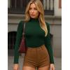 Ekouaer Women’s Turtleneck Shirts Long Sleeve Soft Lightweight Fitted Mock Thermal Base Layer Tops(Emerald Green)