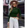 Ekouaer Women’s Turtleneck Shirts Long Sleeve Soft Lightweight Fitted Mock Thermal Base Layer Tops(Emerald Green)