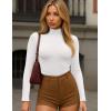 Ekouaer Women’s Turtleneck Shirts Long Sleeve Soft Lightweight Fitted Mock Thermal Base Layer Tops(White)