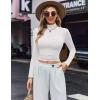 Ekouaer Women’s Turtleneck Shirts Long Sleeve Soft Lightweight Fitted Mock Thermal Base Layer Tops(White)