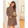 Ekouaer Women’s Zipper Robes Long Sleeves Bathobe Soft House Coat Sleepwear Knee Length Loungewear with Pockets S-XXL(Brown)