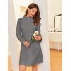 Ekouaer Women’s Zipper Robes Long Sleeves Bathobe Soft House Coat Sleepwear Knee Length Loungewear with Pockets S-XXL(Dark Gray)