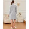 Ekouaer Women’s Zipper Robes Long Sleeves Bathobe Soft House Coat Sleepwear Knee Length Loungewear with Pockets S-XXL(Light Grey)