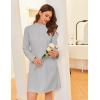 Ekouaer Women’s Zipper Robes Long Sleeves Bathobe Soft House Coat Sleepwear Knee Length Loungewear with Pockets S-XXL(Light Grey)