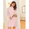 Ekouaer Women’s Zipper Robes Long Sleeves Bathobe Soft House Coat Sleepwear Knee Length Loungewear with Pockets S-XXL(Light Pink)
