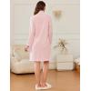 Ekouaer Women’s Zipper Robes Long Sleeves Bathobe Soft House Coat Sleepwear Knee Length Loungewear with Pockets S-XXL(Light Pink)