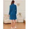 Ekouaer Women’s Zipper Robes Long Sleeves Bathobe Soft House Coat Sleepwear Knee Length Loungewear with Pockets S-XXL(Navy Blue)