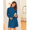 Ekouaer Women’s Zipper Robes Long Sleeves Bathobe Soft House Coat Sleepwear Knee Length Loungewear with Pockets S-XXL(Navy Blue)