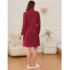 Ekouaer Women’s Zipper Robes Long Sleeves Bathobe Soft House Coat Sleepwear Knee Length Loungewear with Pockets S-XXL(Wine Red)