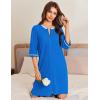 Ekouaer Zip Up Robes for Women Short Waffle Bathrobe Lightweight house coat 3/4 Sleeve Soft Nightgown with Pockets S-3XL(Blue)
