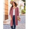 Ekouaer Zip Up Robes for Women Short Waffle Bathrobe Lightweight house coat 3/4 Sleeve Soft Nightgown with Pockets S-3XL(Gray Purple)