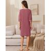 Ekouaer Zip Up Robes for Women Short Waffle Bathrobe Lightweight house coat 3/4 Sleeve Soft Nightgown with Pockets S-3XL(Gray Purple)