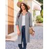 Ekouaer Zip Up Robes for Women Short Waffle Bathrobe Lightweight house coat 3/4 Sleeve Soft Nightgown with Pockets S-3XL(Light Gray)