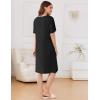 Ekouaer Zipper Robes for Women Knee Length Bathrobe Lightweight Housecoat Short Sleeve Nightgown with Pockets S-3XL(Black)