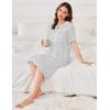 Ekouaer Zipper Robes for Women Knee Length Bathrobe Lightweight Housecoat Short Sleeve Nightgown with Pockets S-3XL(Gray White Stripes)