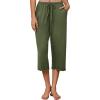 EKOUAER Womens Capri Pajama Pants Wide Leg Lounge Sleep Pants Soft Comfy Drawstring Pj Bottoms with Pockets(Army Green)