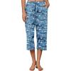 EKOUAER Womens Capri Pajama Pants Wide Leg Lounge Sleep Pants Soft Comfy Drawstring Pj Bottoms with Pockets(Blue Letter)