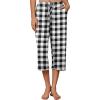 EKOUAER Womens Capri Pajama Pants Wide Leg Lounge Sleep Pants Soft Comfy Drawstring Pj Bottoms with Pockets(Checkered)