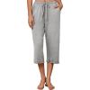 EKOUAER Womens Capri Pajama Pants Wide Leg Lounge Sleep Pants Soft Comfy Drawstring Pj Bottoms with Pockets(Pale Heather Gray)
