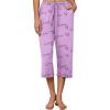 EKOUAER Womens Capri Pajama Pants Wide Leg Lounge Sleep Pants Soft Comfy Drawstring Pj Bottoms with Pockets(Pink Love)