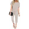 Ekouaer Jumpsuits for Women Dressy Summer Romper Casual Spring Vacation Outfits 2026 One Piece Travel Clothes(Beige)
