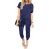 Ekouaer Jumpsuits for Women Dressy Summer Romper Casual Spring Vacation Outfits 2026 One Piece Travel Clothes(Navy)