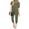Ekouaer Jumpsuits for Women Dressy Summer Romper Casual Spring Vacation Outfits 2026 One Piece Travel Clothes(Olive)