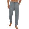 Ekouaer Men’s Pajama Pants Ultra Lightweight Pjs Bottoms Soft Sleep Jogger Pants with Pocket Drawstring(Light Grey)
