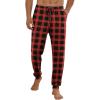 Ekouaer Men’s Pajama Pants Ultra Lightweight Pjs Bottoms Soft Sleep Jogger Pants with Pocket Drawstring(Red Plaid)