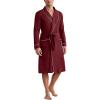 Ekouaer Mens Robes Lightweight Waffle Knit Kimono Bathrobe Long Sleeve Sleepwear Soft Knee Length Robe with Pockets
