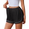 Ekouaer Pajama Shorts Women Soft Sleep Shorts Casual Lounge Shorts Cute High Waist Pajama Bottom Comfy Split Side Pj Bottom(Black)