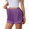 Ekouaer Pajama Shorts Women Soft Sleep Shorts Casual Lounge Shorts Cute High Waist Pajama Bottom Comfy Split Side Pj Bottom(Purple)