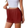 Ekouaer Pajama Shorts Women Soft Sleep Shorts Casual Lounge Shorts Cute High Waist Pajama Bottom Comfy Split Side Pj Bottom(Wine Red)