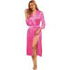 Ekouaer Silk Robes for Women Long Satin Bride Bridesmaid Wedding Party Robes Lightweight Sexy Sleepwear with Pockets(Printed 2)