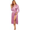 Ekouaer Silk Robes for Women Long Satin Bride Bridesmaid Wedding Party Robes Lightweight Sexy Sleepwear with Pockets(Rose)